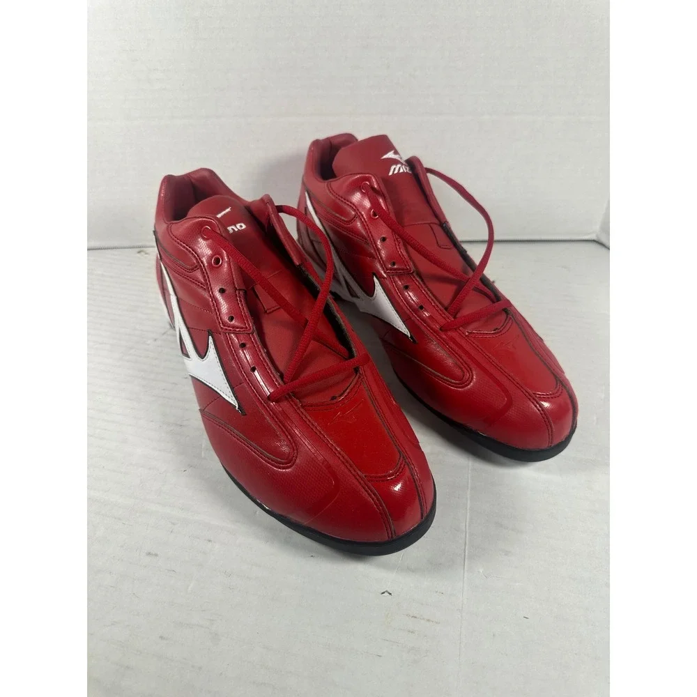 Mizuno 9-Spike Franchise Mid‎ G4 Baseball Cleats Red White Mens 14 320283.1000